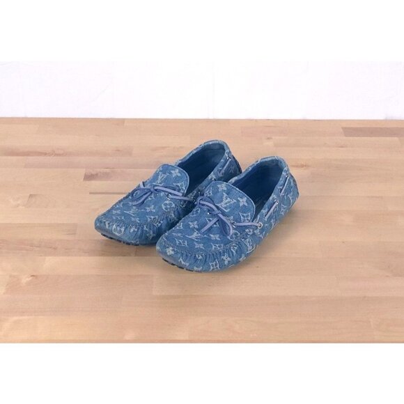 Louis Vuitton Blue Denim Monogram Men\'s Arizona Moccasins US 10.5 main image 14
